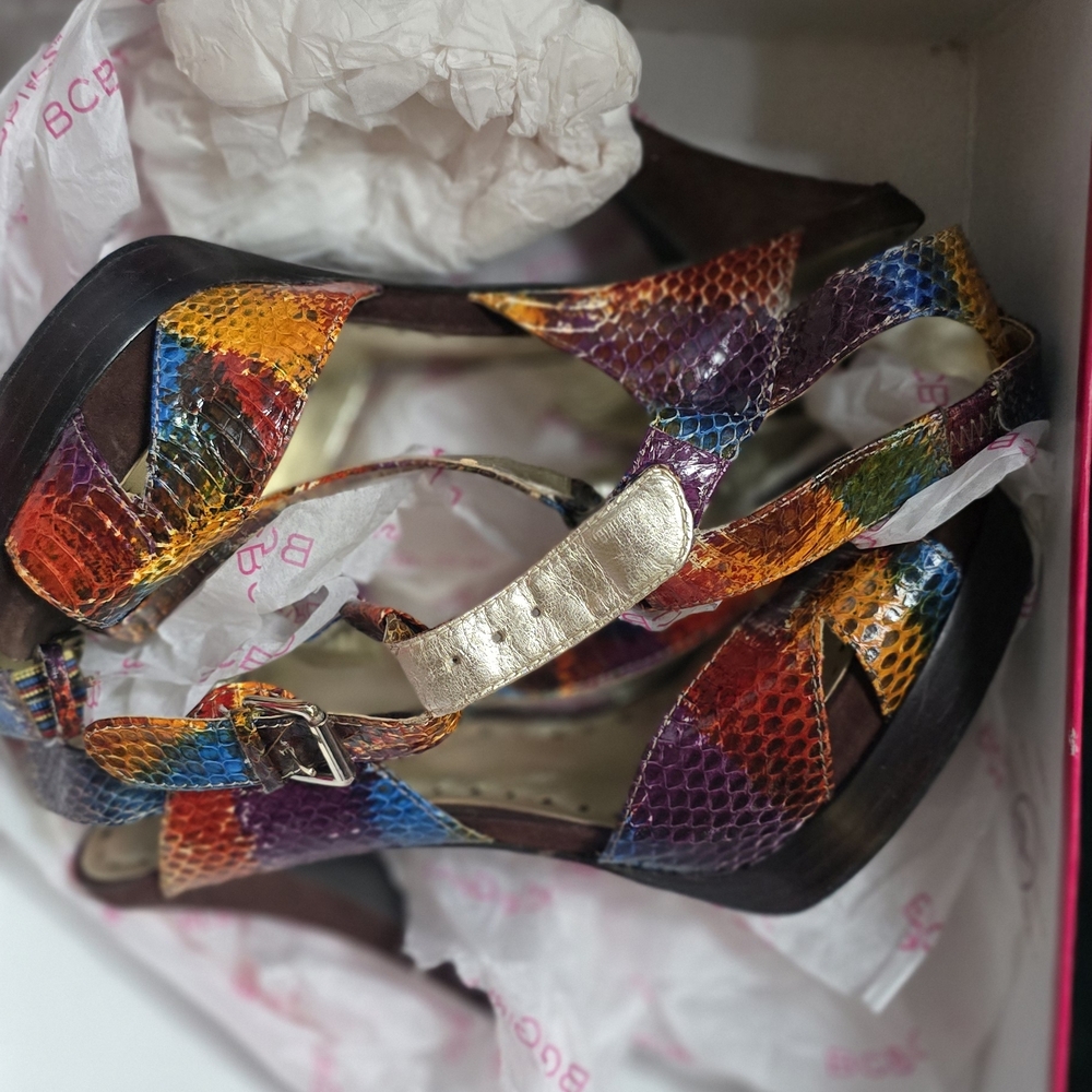 BCBGirls Red and Orange Heels Vibrant Design